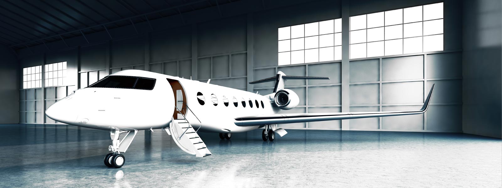 Business Jet im Hangar