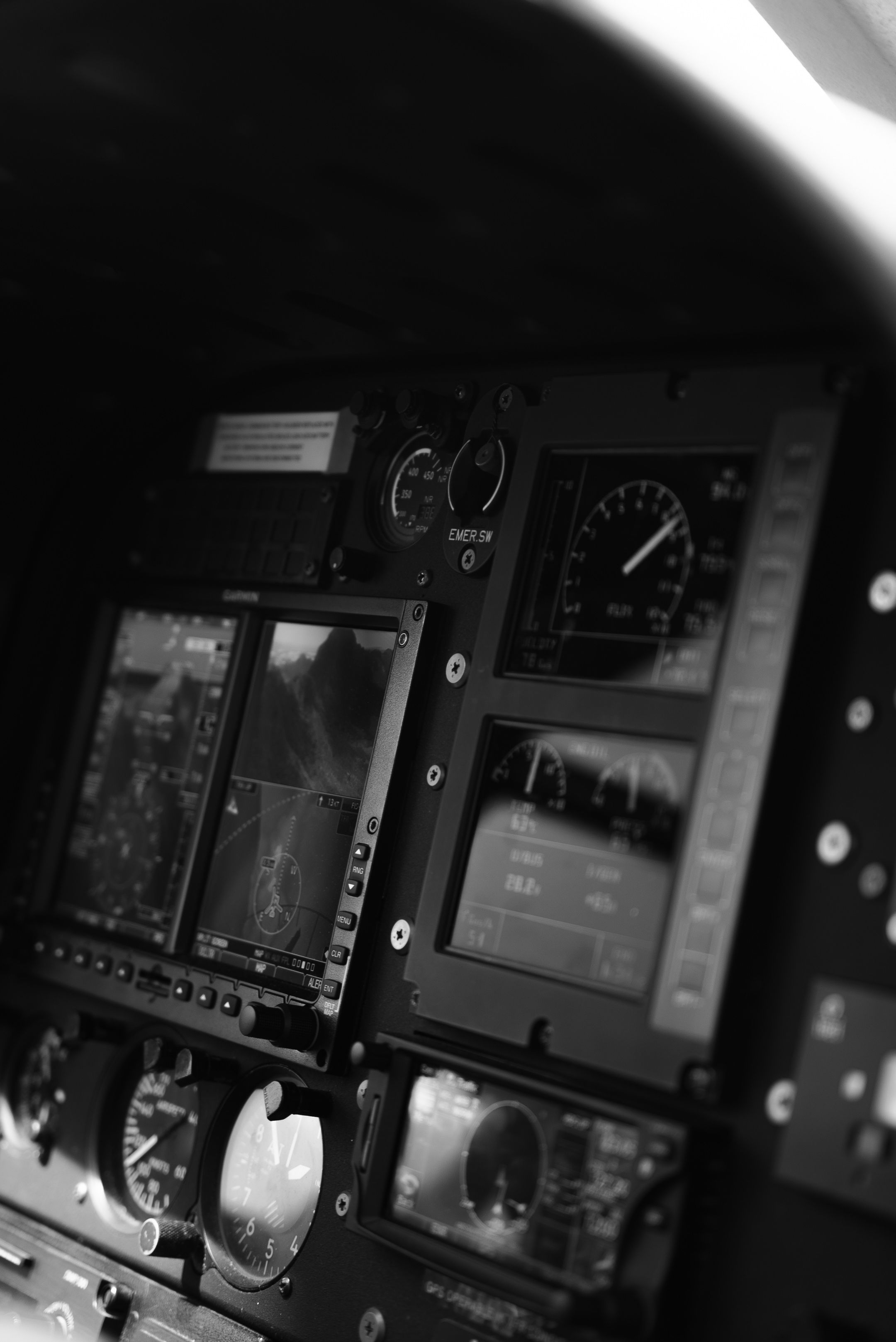 Cockpit mit Instrumenten